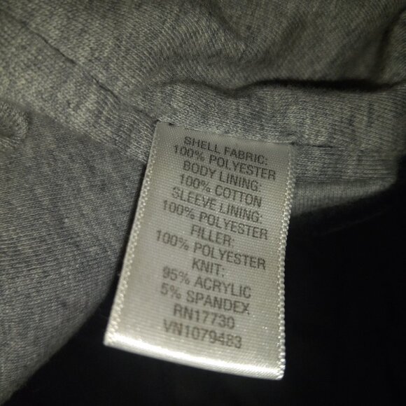 Converse One Star Mens Small Jacket Quilted Black - Picture 10 of 10